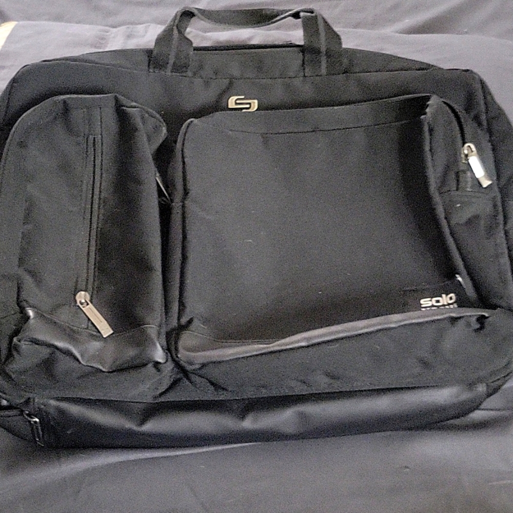 solo Black Laptop Backpack with Front Pockets